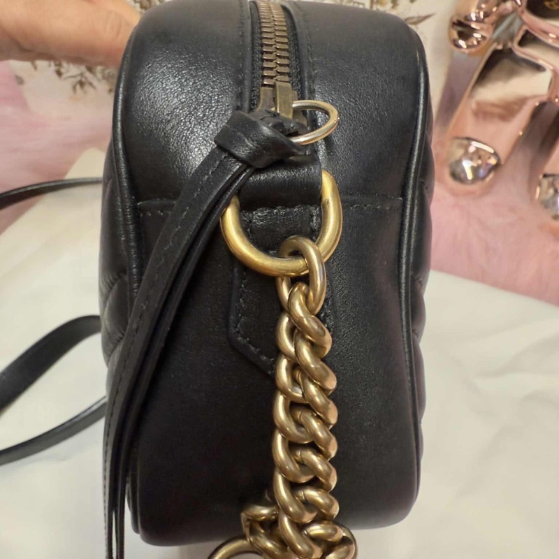 Gucci 經典絎縫斜背GG Marmont 24cm相機包(中性款)-22