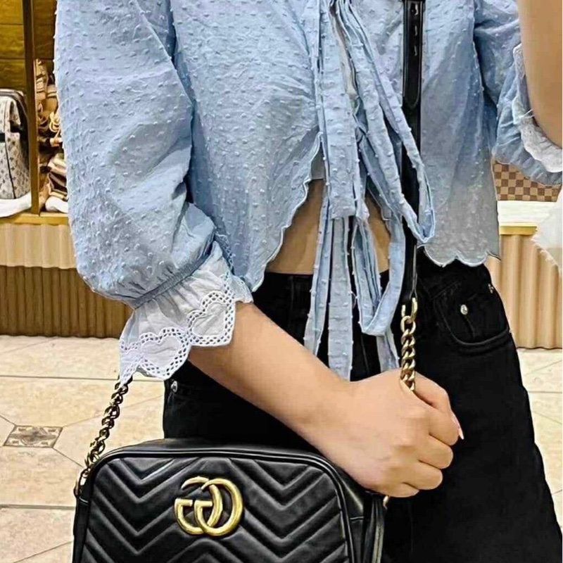 Gucci 經典絎縫斜背GG Marmont 24cm相機包(中性款)-31