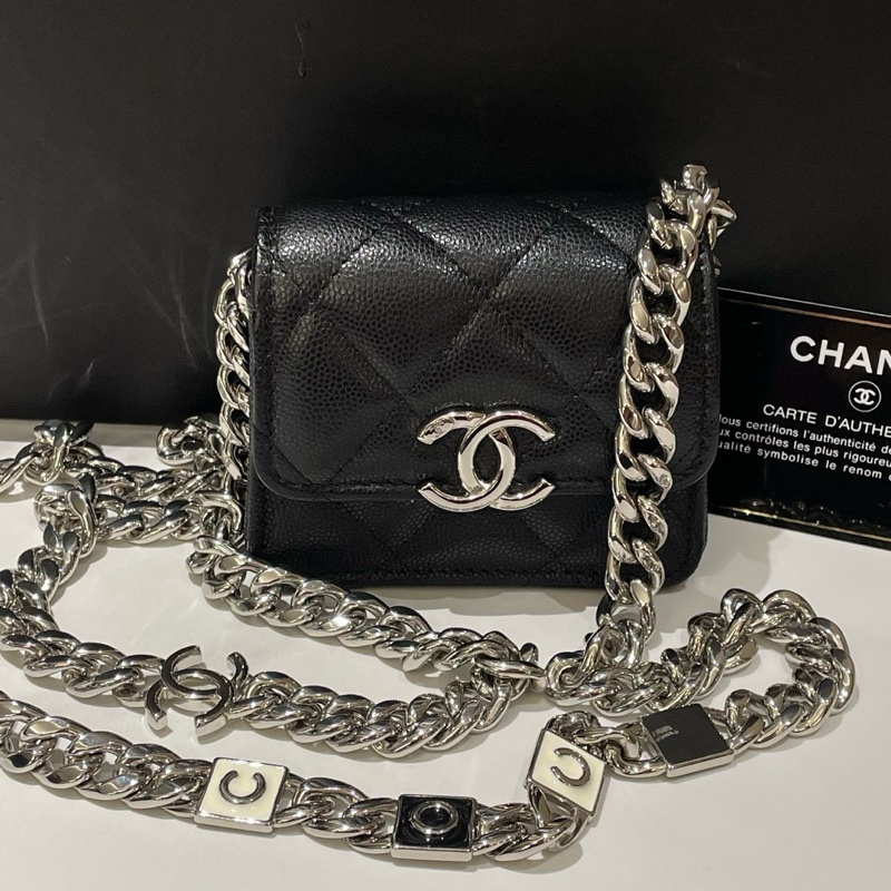 Chanel mini琺瑯鏈條包 荔枝紋牛皮  尺寸約10*8*5-0