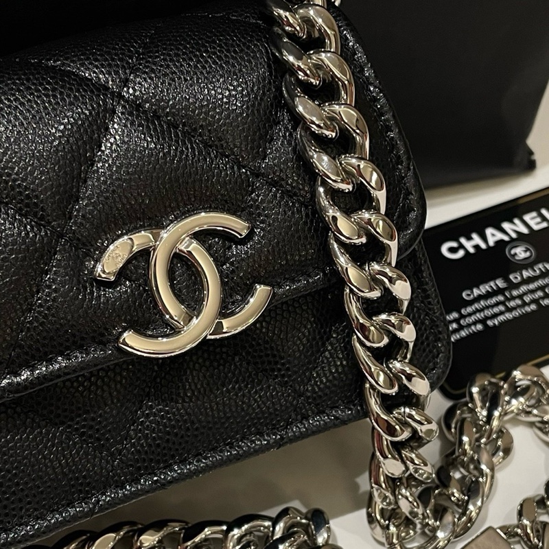 Chanel mini琺瑯鏈條包 荔枝紋牛皮  尺寸約10*8*5-1