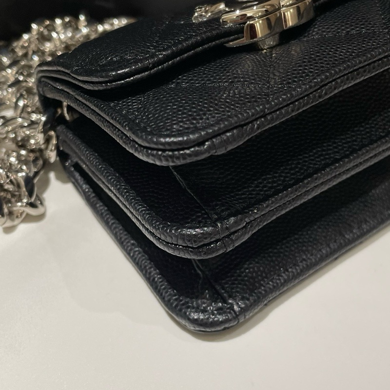 Chanel mini琺瑯鏈條包 荔枝紋牛皮  尺寸約10*8*5-4