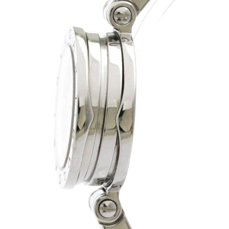 寶格麗 B-Zero1 鑽石藍色 MOP 錶盤鋼質石英腕錶 BZ23S 拋光-3