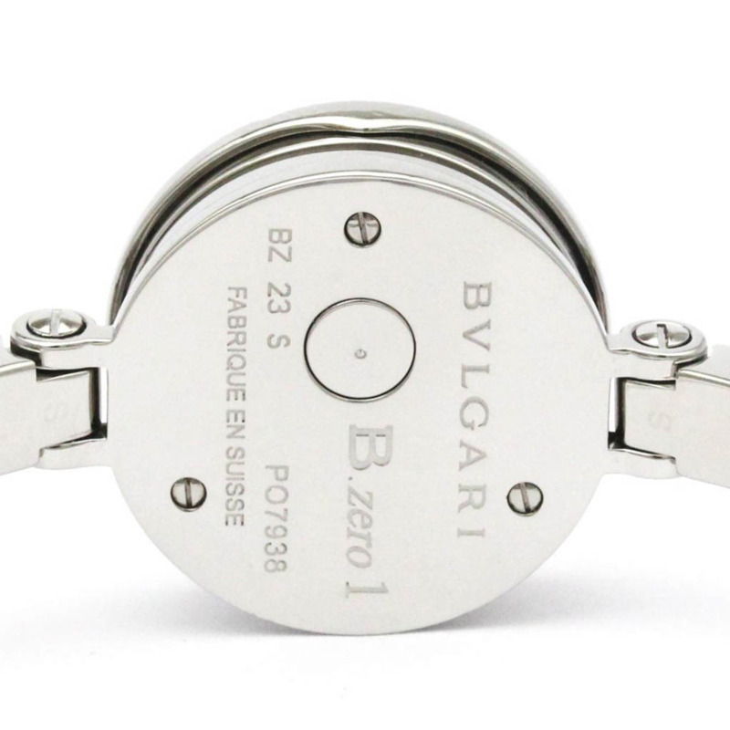 寶格麗 B-Zero1 鑽石藍色 MOP 錶盤鋼質石英腕錶 BZ23S 拋光-6