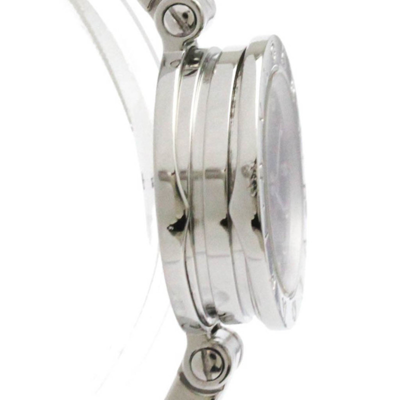 寶格麗 B-Zero1 鑽石藍色 MOP 錶盤鋼質石英腕錶 BZ23S 拋光-8