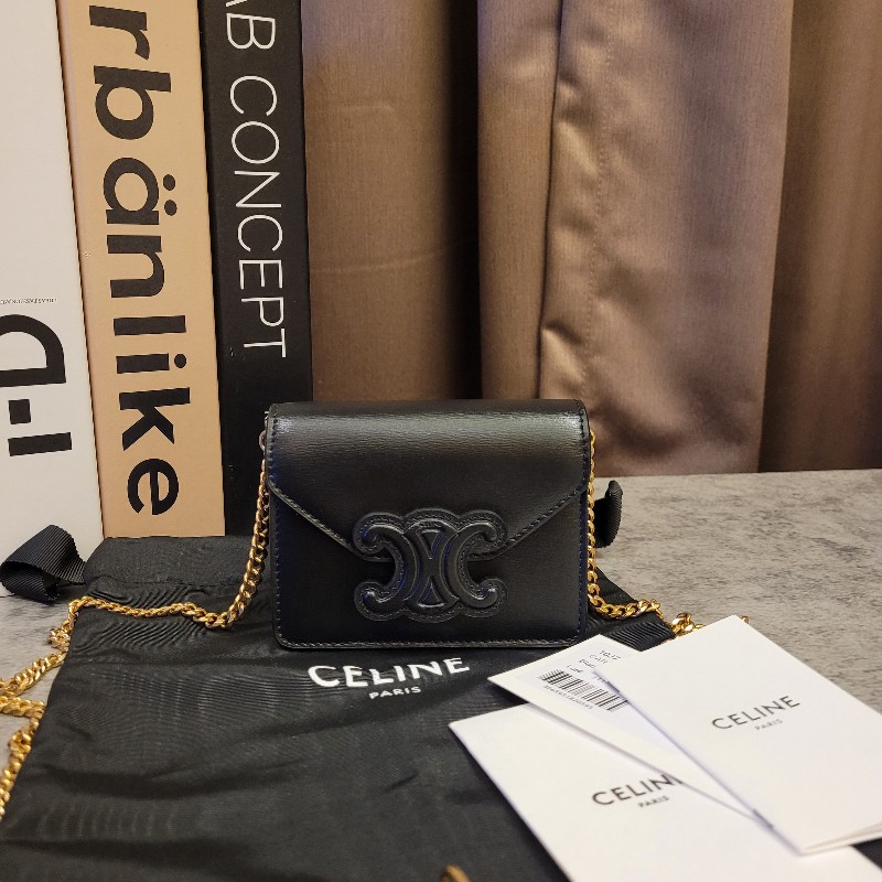 CELINE Triomphe 凱旋門 鏈條卡片包,全新閒置品-7