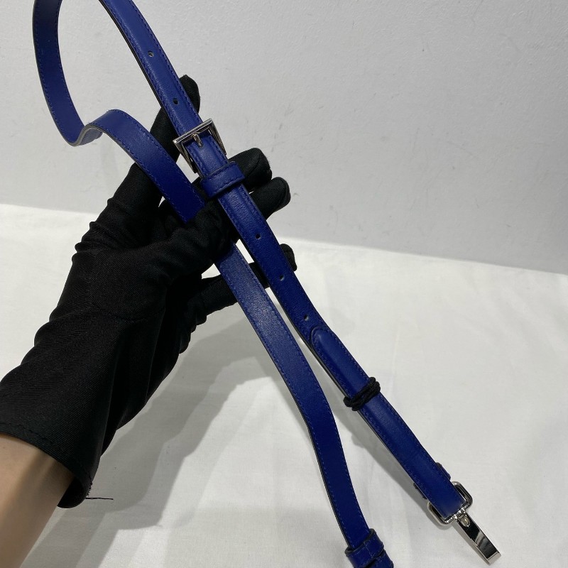 Prada Turn Lock 電腦公事包 公文包 手提包 斜背包 藍色牛皮 中號-6