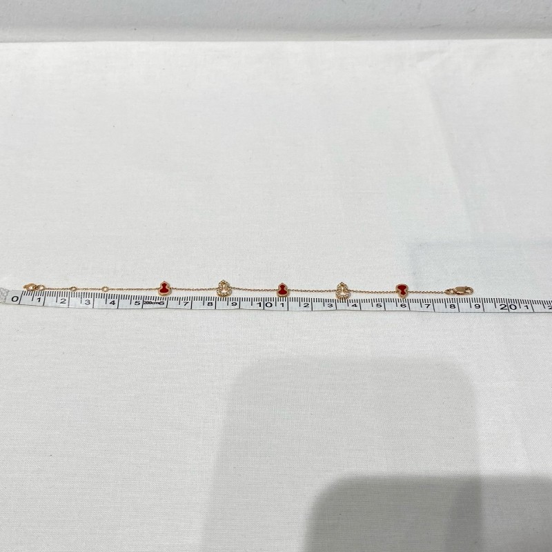 麒麟 Qeelin 六葫蘆玫瑰金紅色法郎鑲鑽手鍊 2024年保卡-6