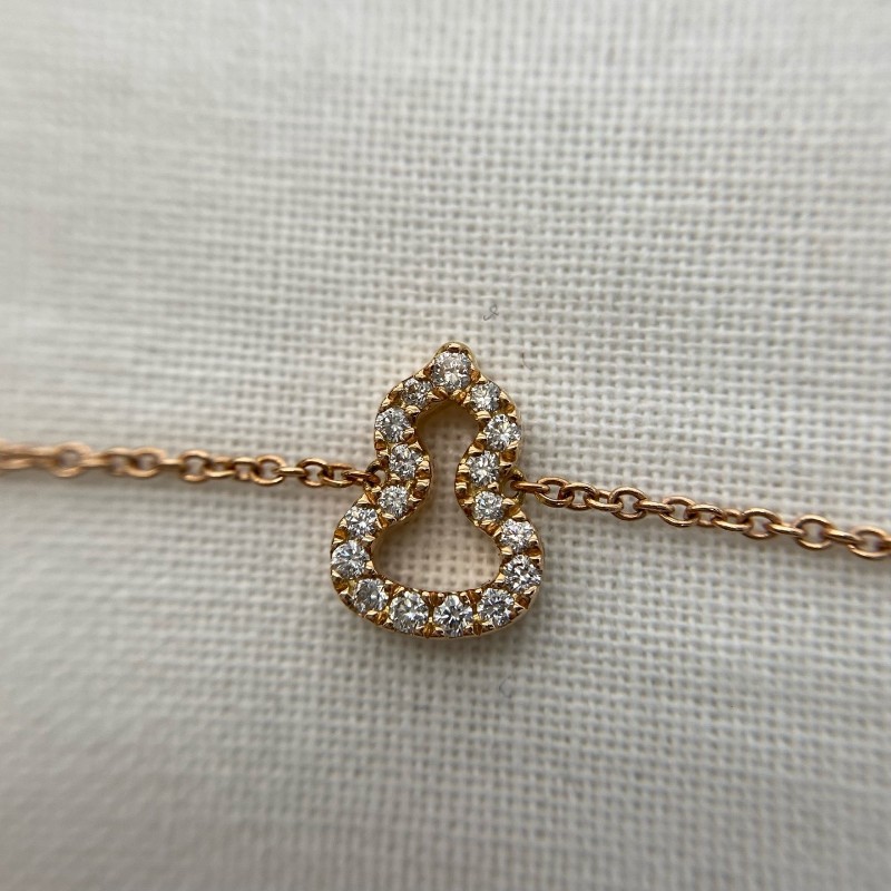 麒麟 Qeelin 六葫蘆玫瑰金紅色法郎鑲鑽手鍊 2024年保卡-10