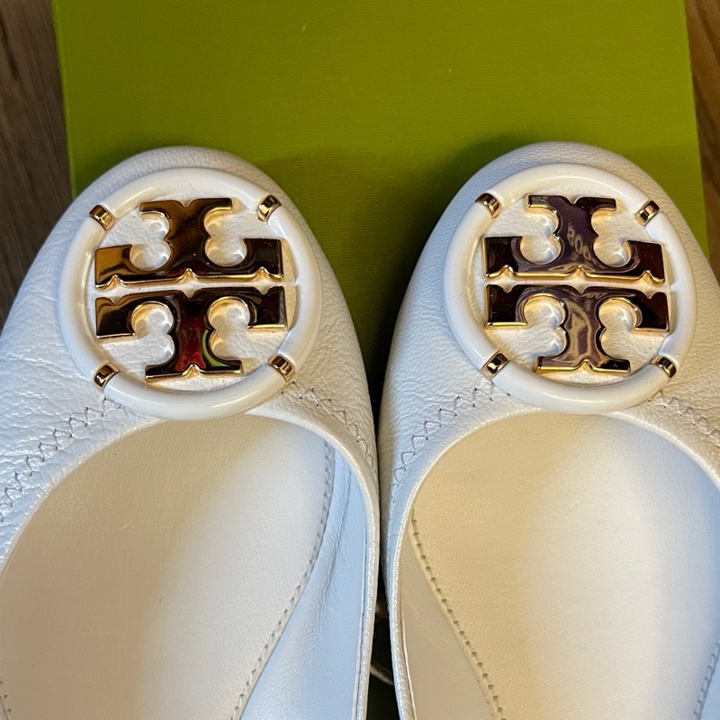 Tory Burch 白色平底鞋  9.5成新 附品牌鞋盒-3