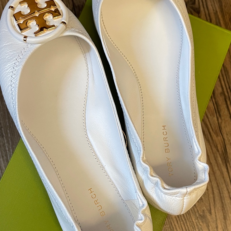 Tory Burch 白色平底鞋  9.5成新 附品牌鞋盒-7
