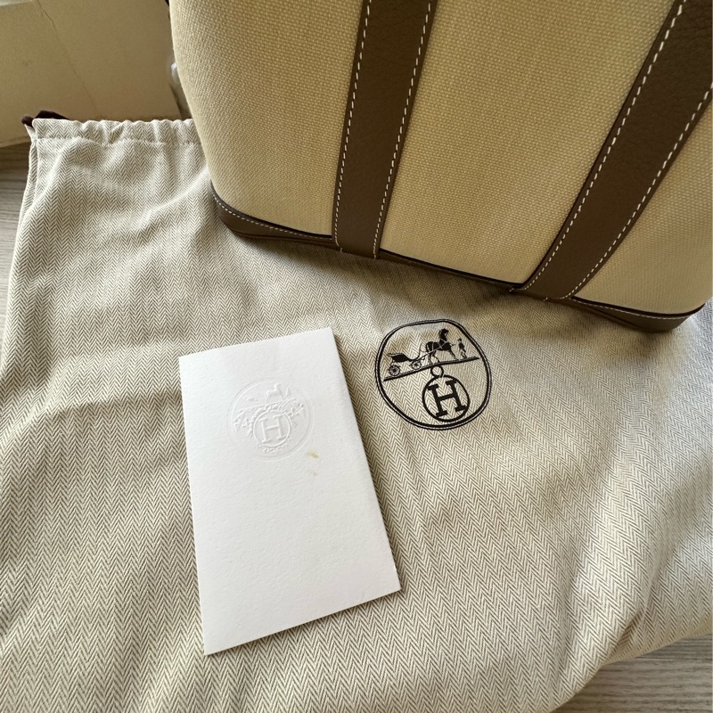 愛馬仕 Hermes Garden Party 30 大象灰拼帆布-3