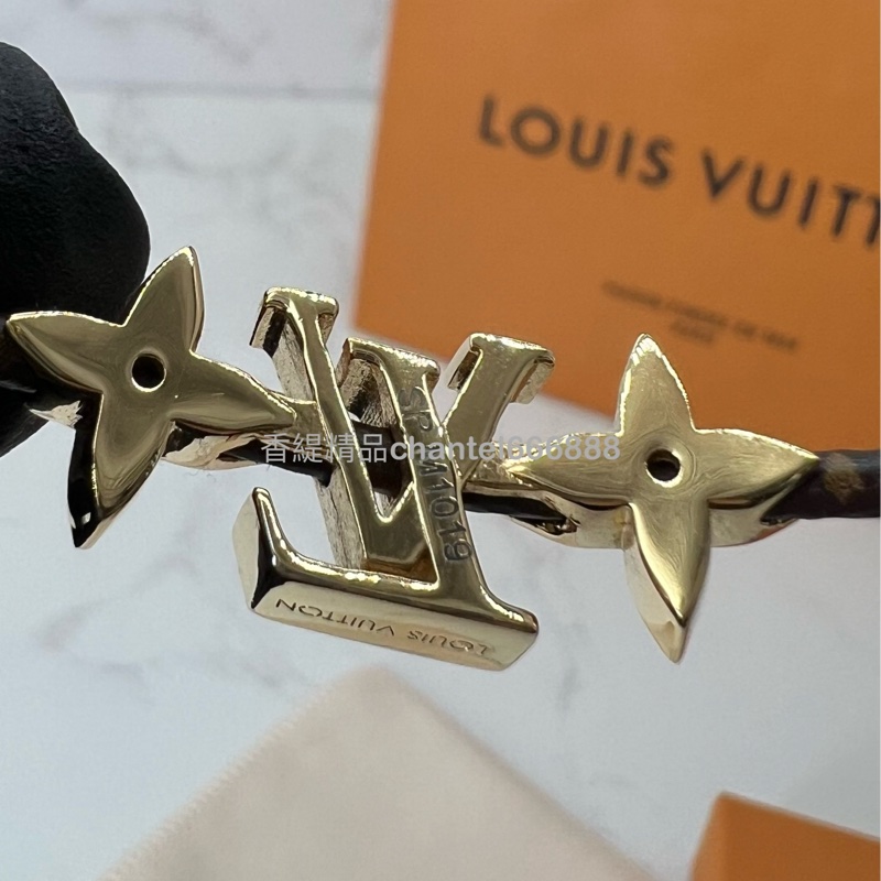 💗香緹國際精品💗 LV 經典花卉裝飾皮革調節手環 #全配-2