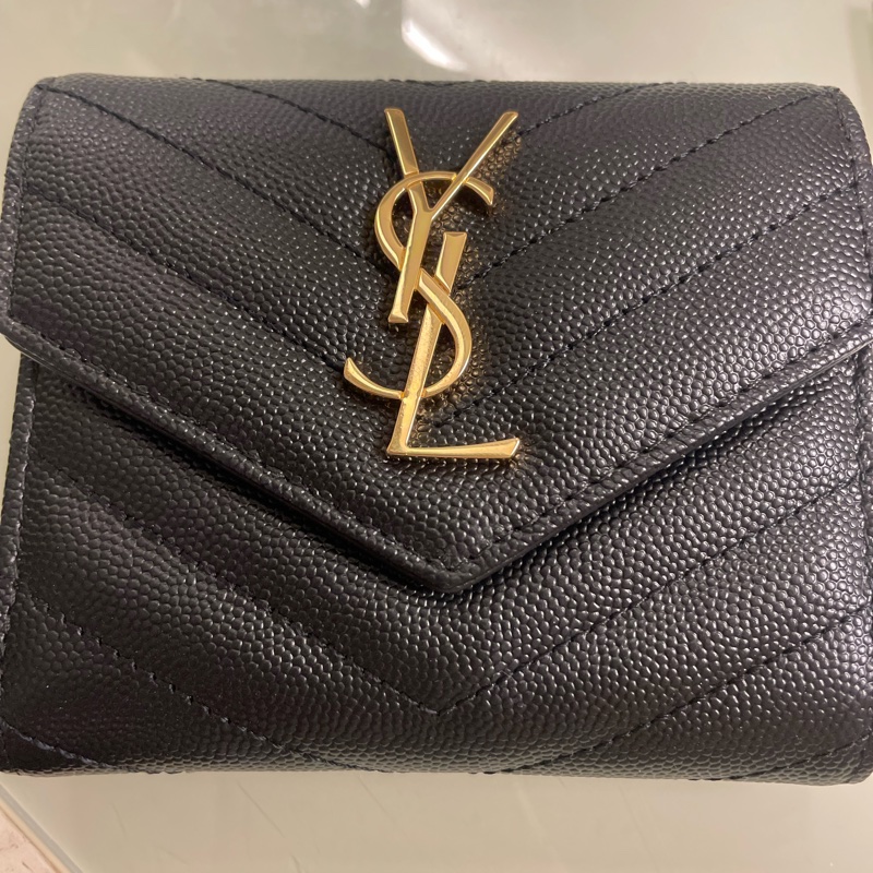 （全新）YSL黑金魚子醬短夾-5