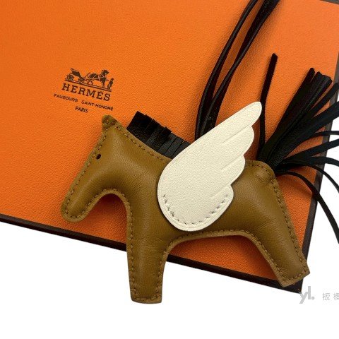 HERMES 太妃金配黑配奶油白三拼Rodeo pegase小馬掛飾PM-1