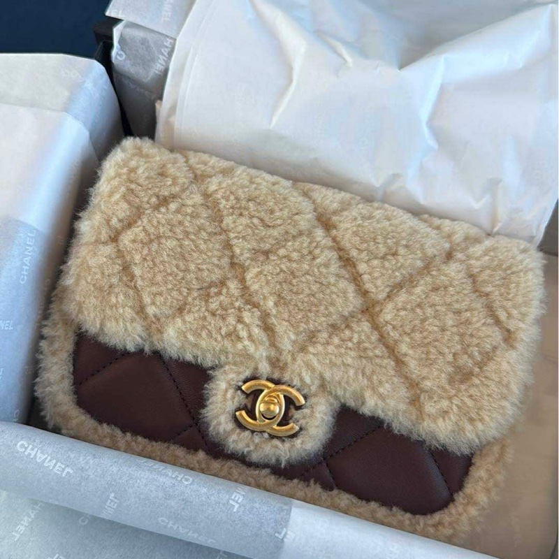 香奈兒全新25k焦糖泰迪cfmini泰迪包 全新未使用-0