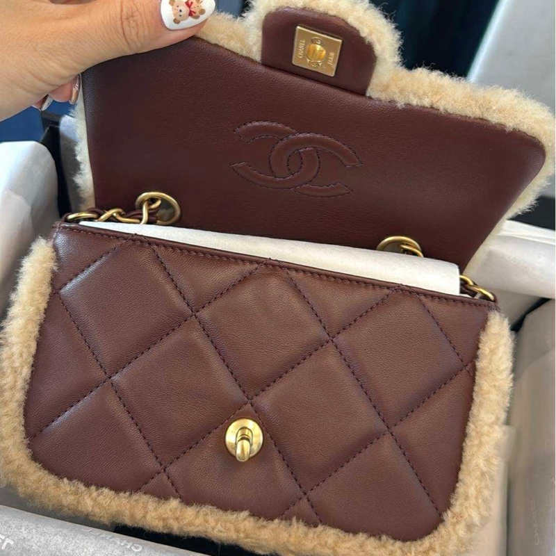 香奈兒全新25k焦糖泰迪cfmini泰迪包 全新未使用-3
