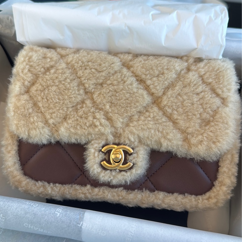 香奈兒全新25k焦糖泰迪cfmini泰迪包 全新未使用-4