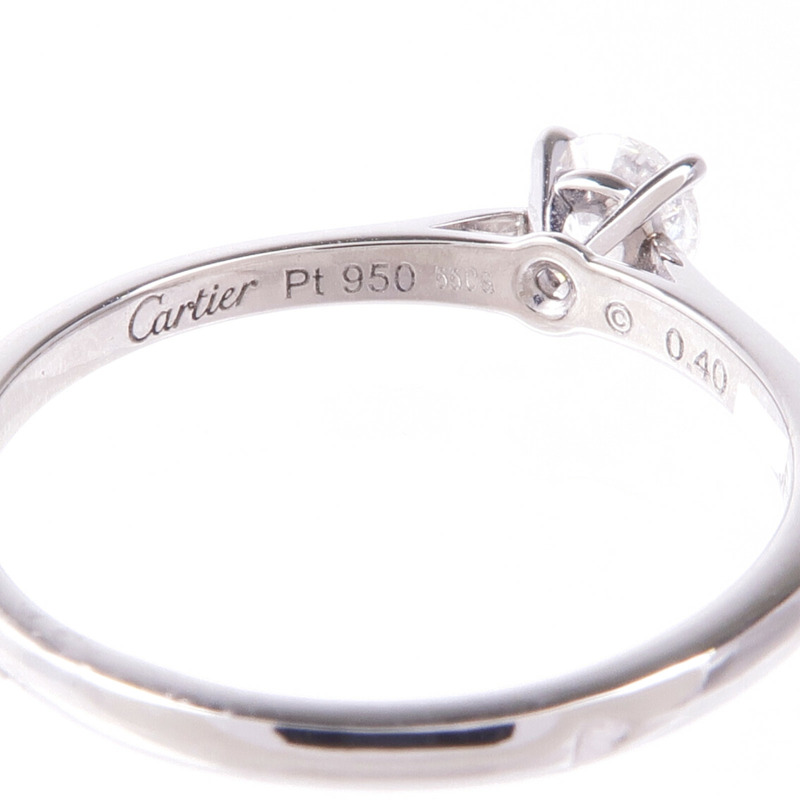 CARTIER PT950鉑金Diamond Engagement Ring鑽石戒指US#7.25-4
