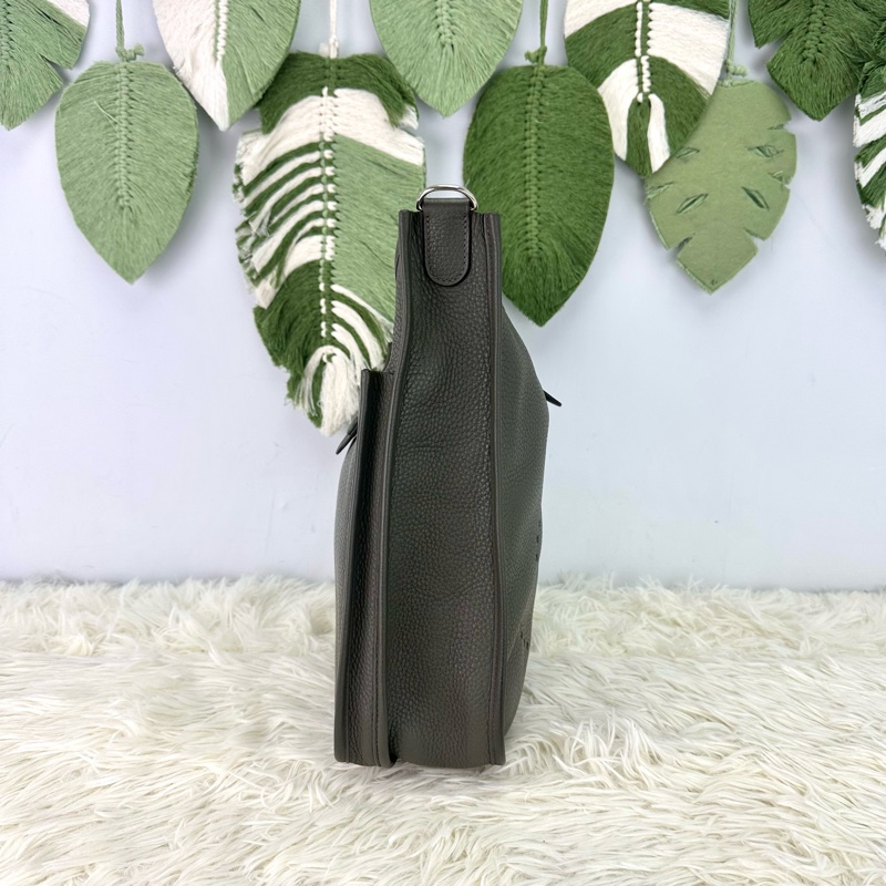 HERMES Evelyne 33 灰綠色 C6 T Stamp 單肩斜肩包-3