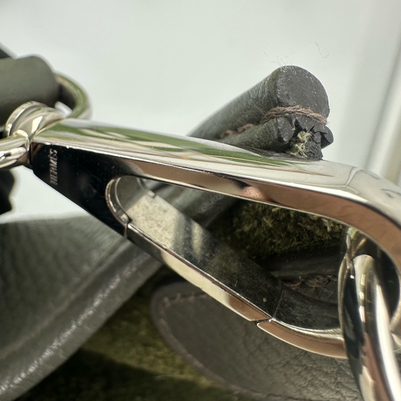 HERMES Evelyne 33 灰綠色 C6 T Stamp 單肩斜肩包-11