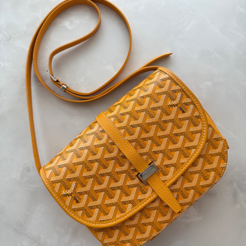 Goyard Belvedere PM 郵差包 發財黃 斜背通勤包 斜挎包 肩背包 小號-0