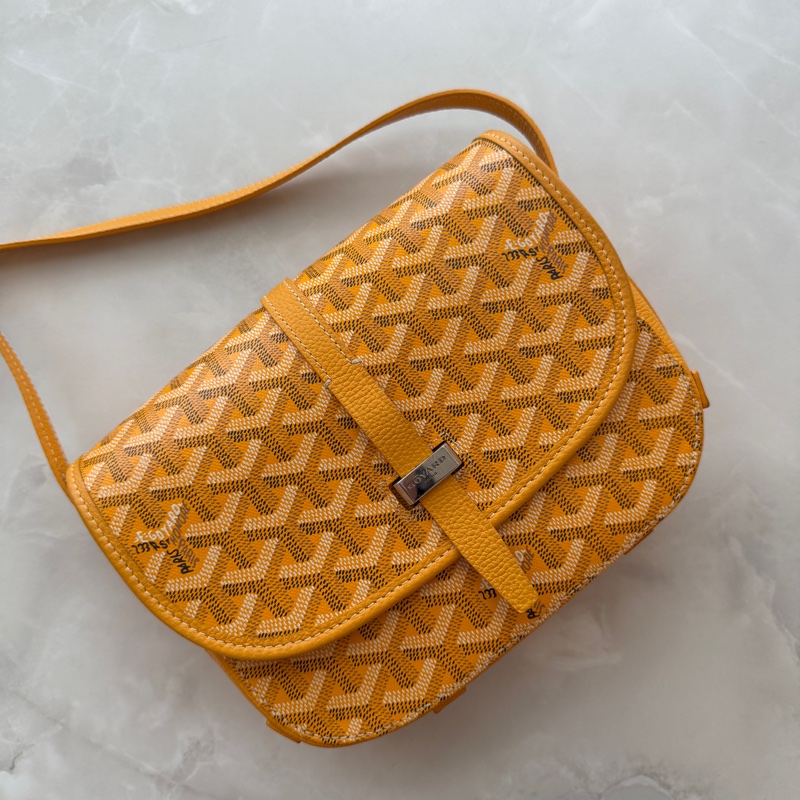 Goyard Belvedere PM 郵差包 發財黃 斜背通勤包 斜挎包 肩背包 小號-1