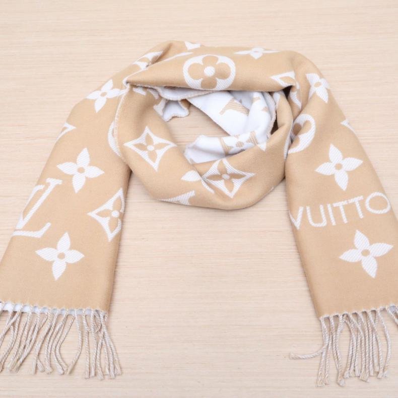 ESSENTIAL 雙面圍巾 奶茶色 羊毛 雙面圍巾-4