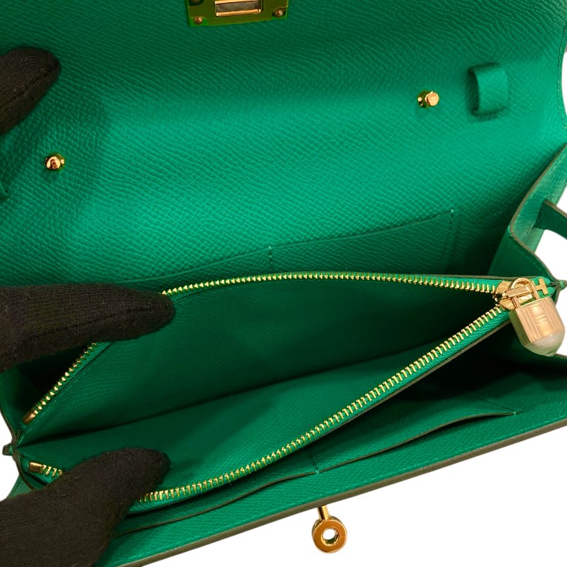 HERMES 愛馬仕 KELLY TO GO 綠色 斜背包-12