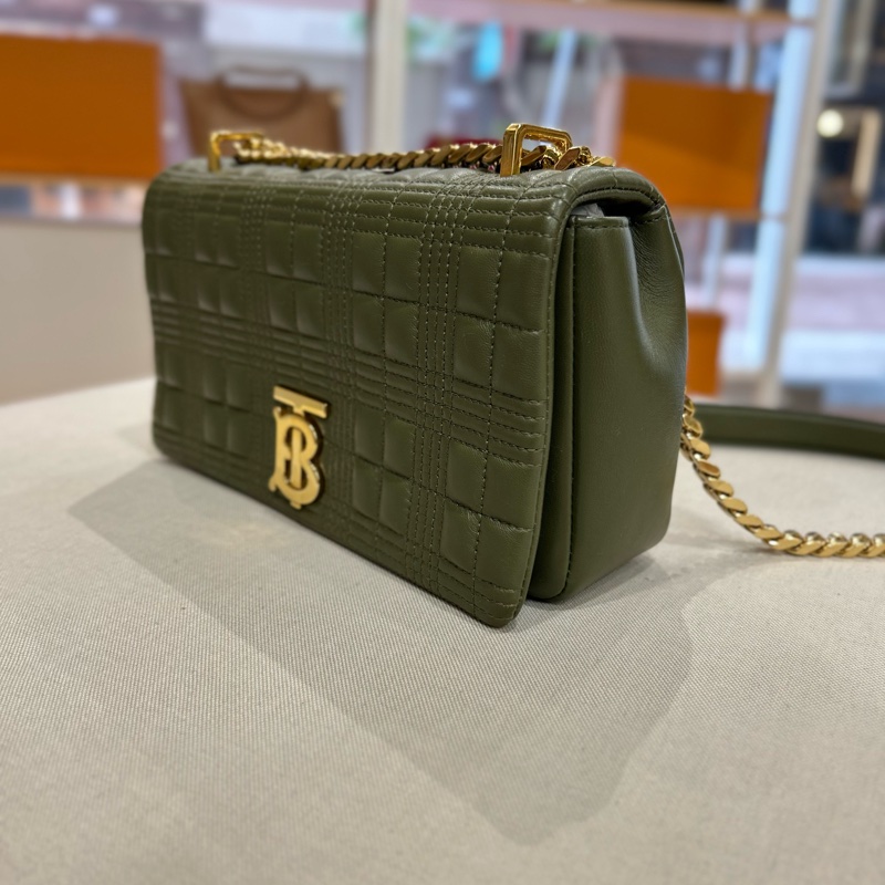 Burberry LOLA 小款 小羊皮翻蓋鏈帶斜背包 2022年-1