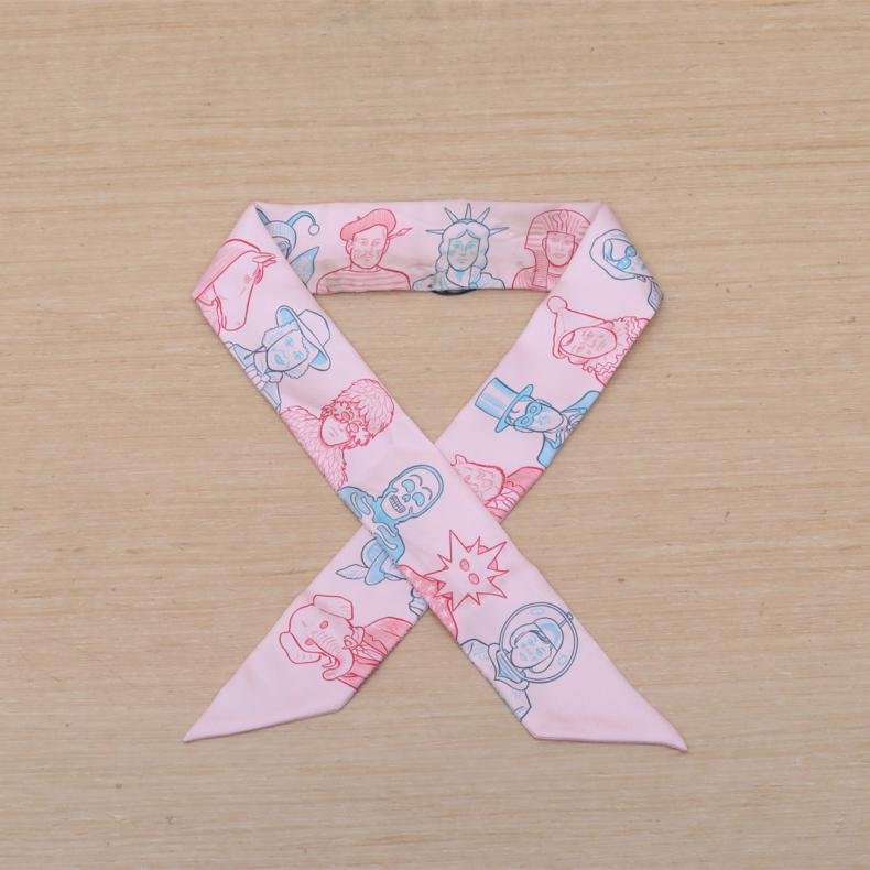 印花 桑蠶絲 twily 絲巾-0