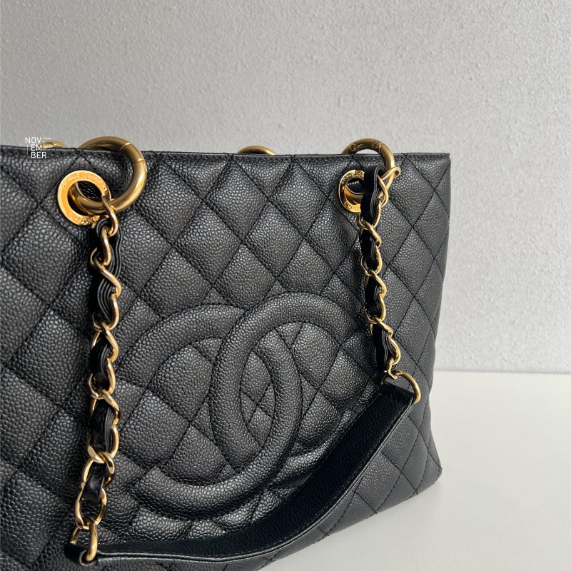 99新🆕 Vintage款 Chanel 香奈兒 GST 黑色金釦-3