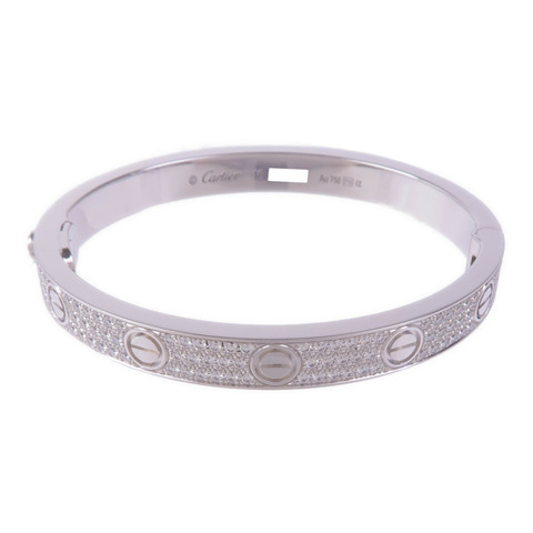 CARTIER 18K白金Love Bracelet Full Diamonds鑽石手鐲Cartier#16