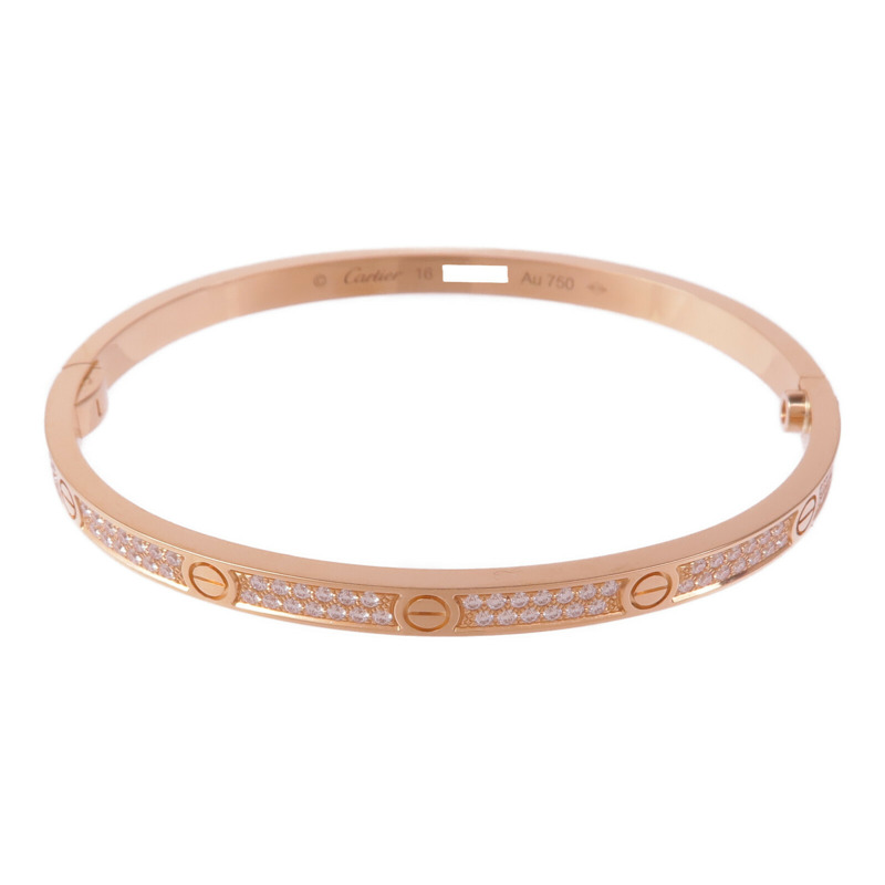 CARTIER 18K玫瑰金Love Bracelet Small Model Full Diamonds鑽石手鐲Cartier#16-0