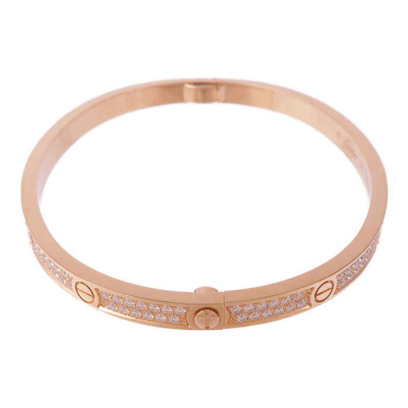 CARTIER 18K玫瑰金Love Bracelet Small Model Full Diamonds鑽石手鐲Cartier#16-1