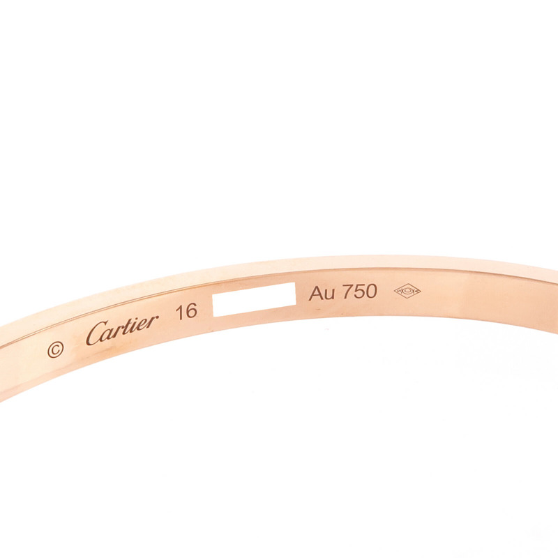 CARTIER 18K玫瑰金Love Bracelet Small Model Full Diamonds鑽石手鐲Cartier#16-4