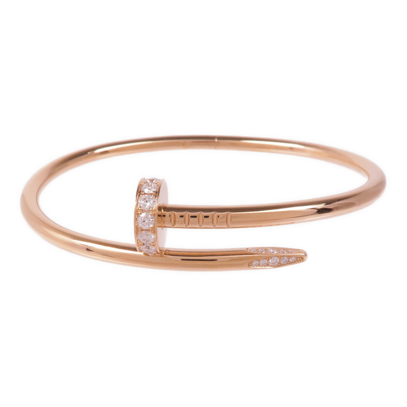 CARTIER 18K玫瑰金Juste un Clou鑽石手鐲Cartier#17-0