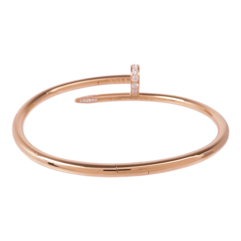 CARTIER 18K玫瑰金Juste un Clou鑽石手鐲Cartier#17-2