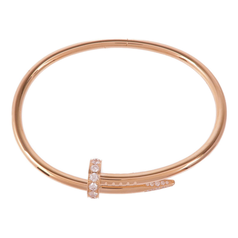 CARTIER 18K玫瑰金Juste un Clou鑽石手鐲Cartier#17-3