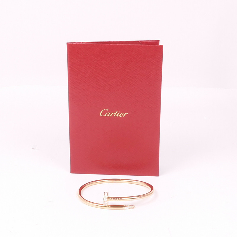 CARTIER 18K玫瑰金Juste un Clou鑽石手鐲Cartier#17-5