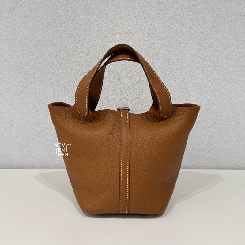 閒置新💖 全配有購證🙌🏻 Hermès 愛馬仕 Picotin18 金棕銀釦-3
