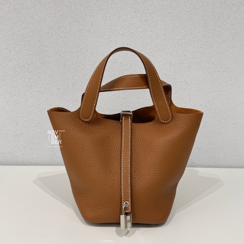 閒置新💖 全配有購證🙌🏻 Hermès 愛馬仕 Picotin18 金棕銀釦-4