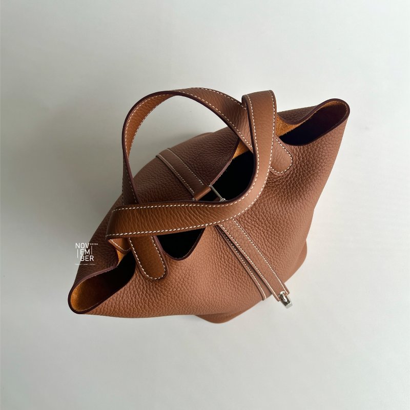 閒置新💖 全配有購證🙌🏻 Hermès 愛馬仕 Picotin18 金棕銀釦-3