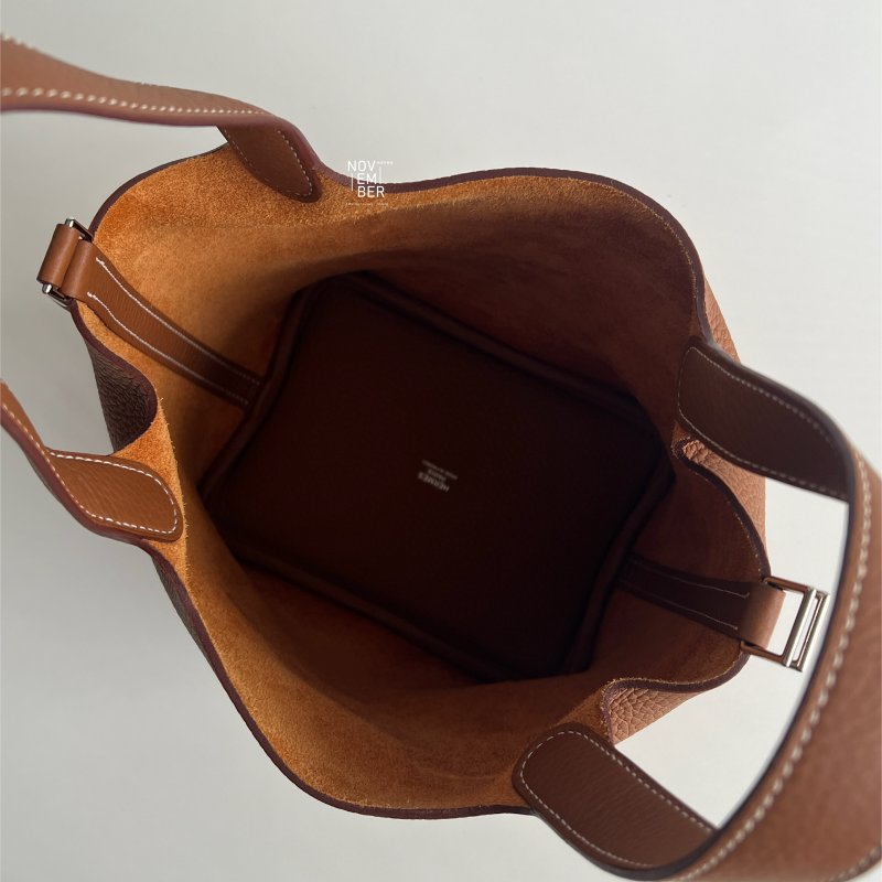 閒置新💖 全配有購證🙌🏻 Hermès 愛馬仕 Picotin18 金棕銀釦-4