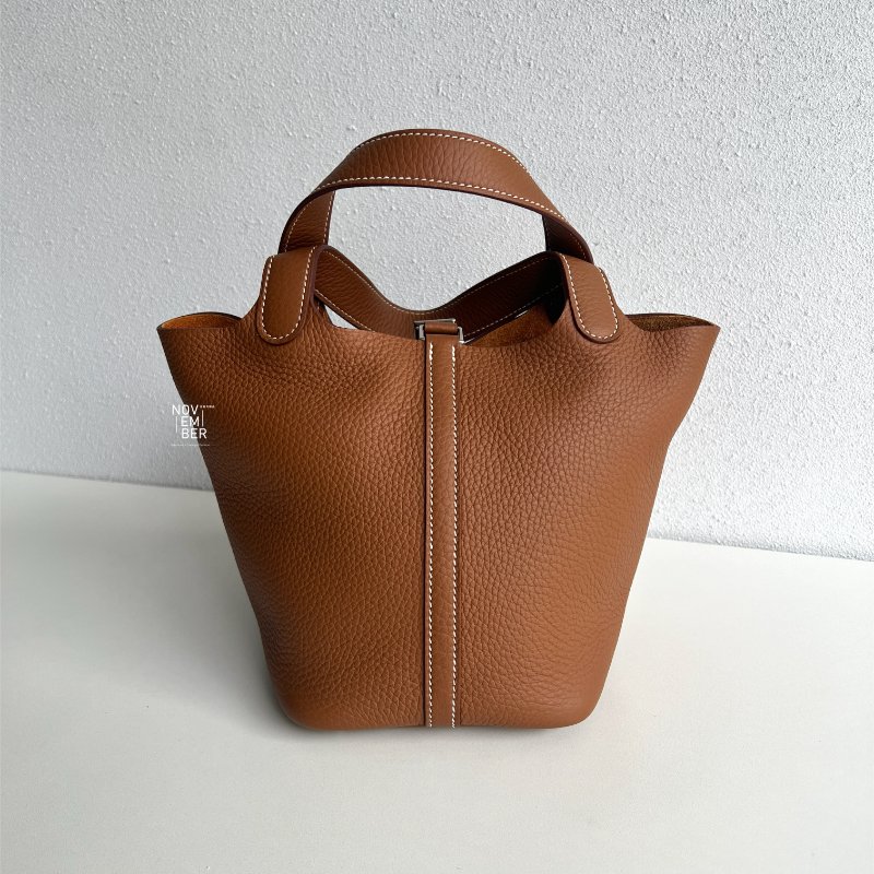 閒置新💖 全配有購證🙌🏻 Hermès 愛馬仕 Picotin18 金棕銀釦-5