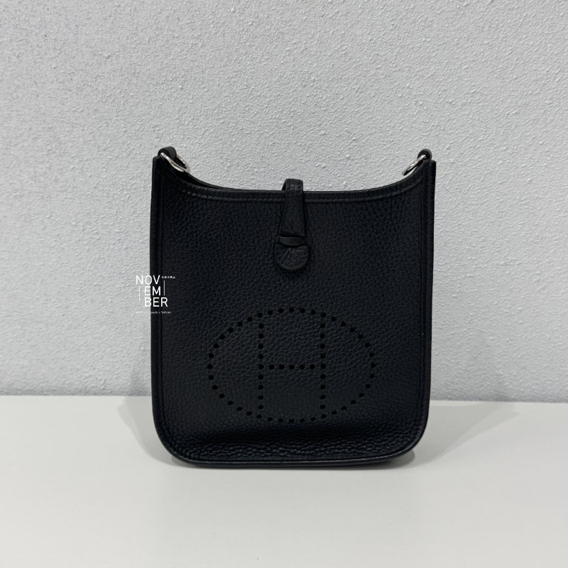 99新🆕 全配有購證🙌🏻 Hermès 愛馬仕 Evelyne Mini 黑色銀釦一代-1