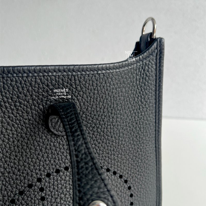 99新🆕 全配有購證🙌🏻 Hermès 愛馬仕 Evelyne Mini 黑色銀釦一代-3