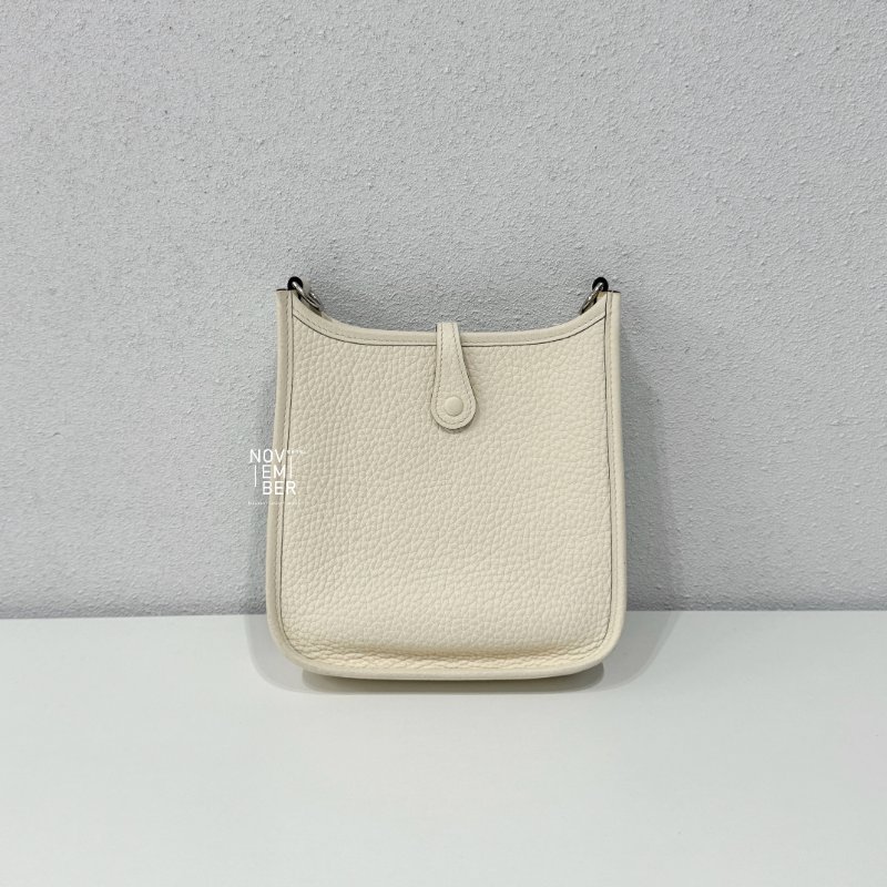 99新🆕 Hermès 愛馬仕 Evelyne Mini 奶油白銀釦一代-4