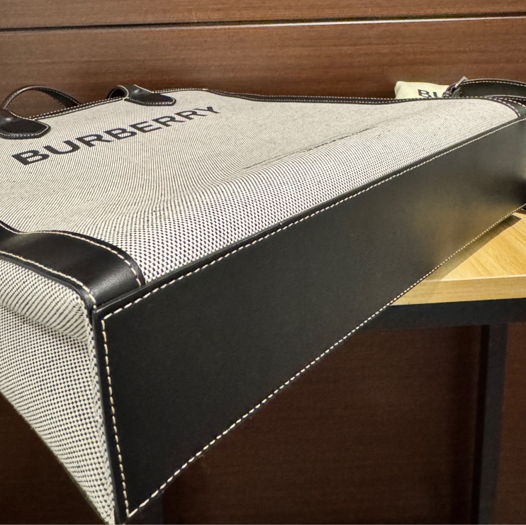 BURBERRY 正品 80379361黑灰帆布2way托特包 斜背包 公事包 休閒包-7