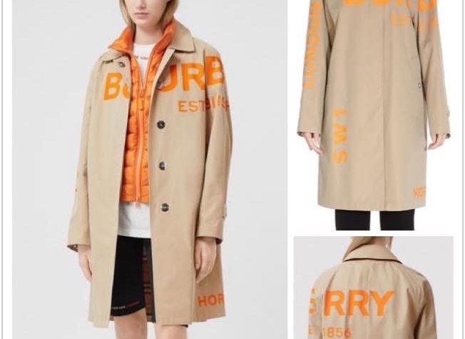 BURBERRY英國印花卡姆登風衣UK6-1