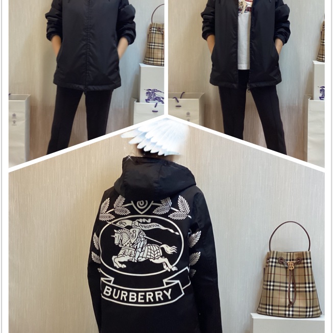 BURBERRY英國男款馬術騎士印花尼龍連帽外套XS-2